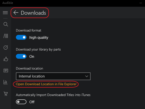 Where Audible escape audiobooks stored